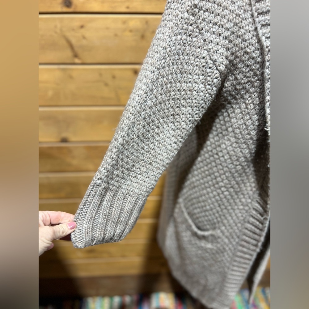 Benedetta B Wool Alpaca Knit Open Cardigan Made In Italy Size Medium Neutral - Picture 6 of 8